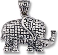 SAMUEL B. Sterling Silver Dot Design Elephant Pendant