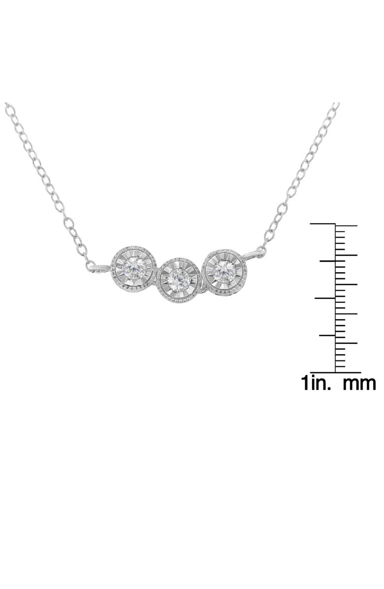 Haus of Brilliance Silver Round Diamond Pendant Necklace, Alternate, color, White