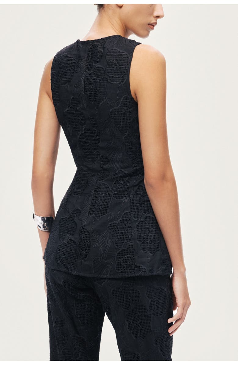 Nocturne Textured Tailored Vest, Alternate, color, Black