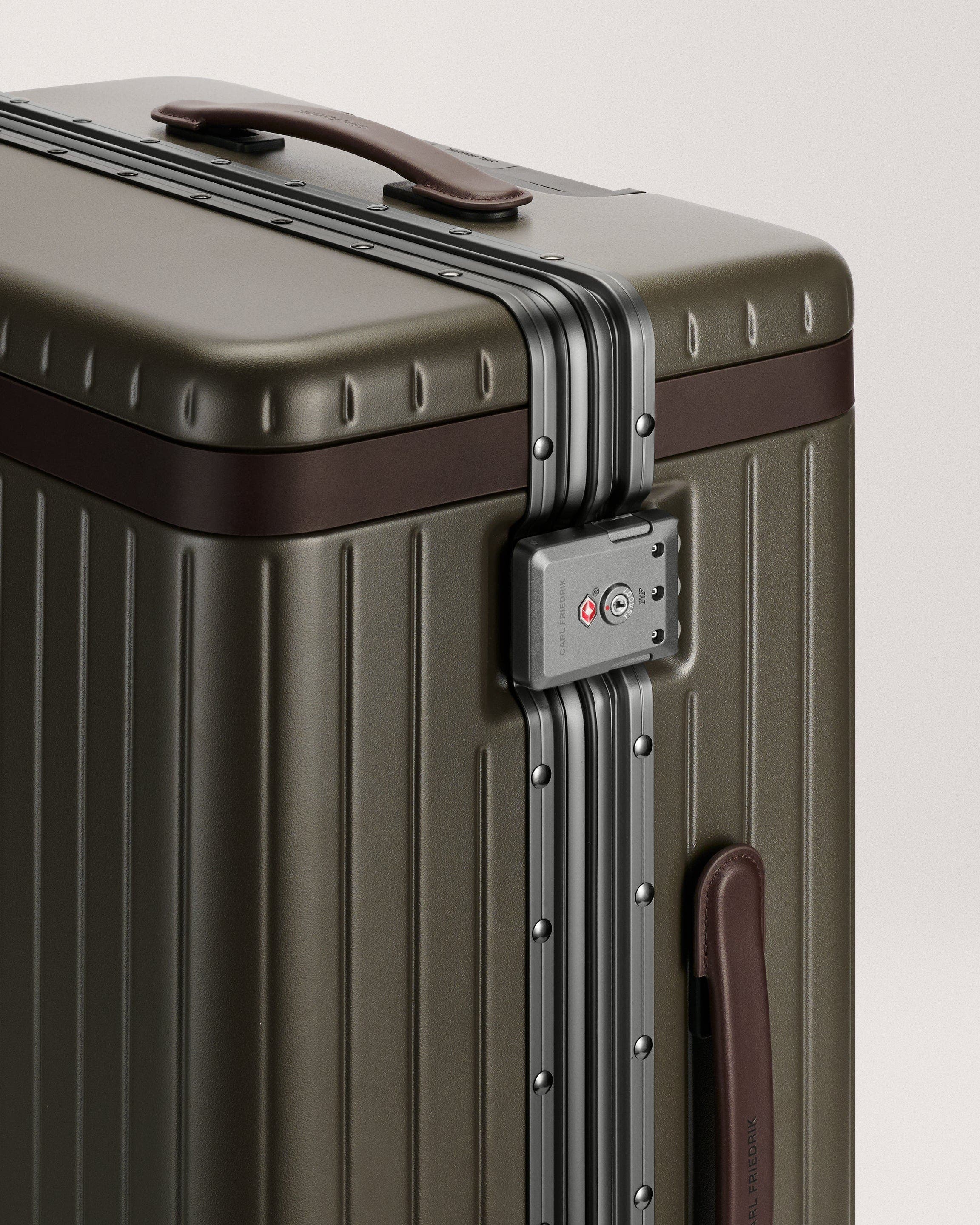 CF103 The Check-in Suitcase, Alternate, color, Dark Olive / Chocolate