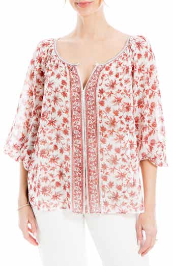 MAX STUDIO V-Neck Long Sleeve Georgette Top