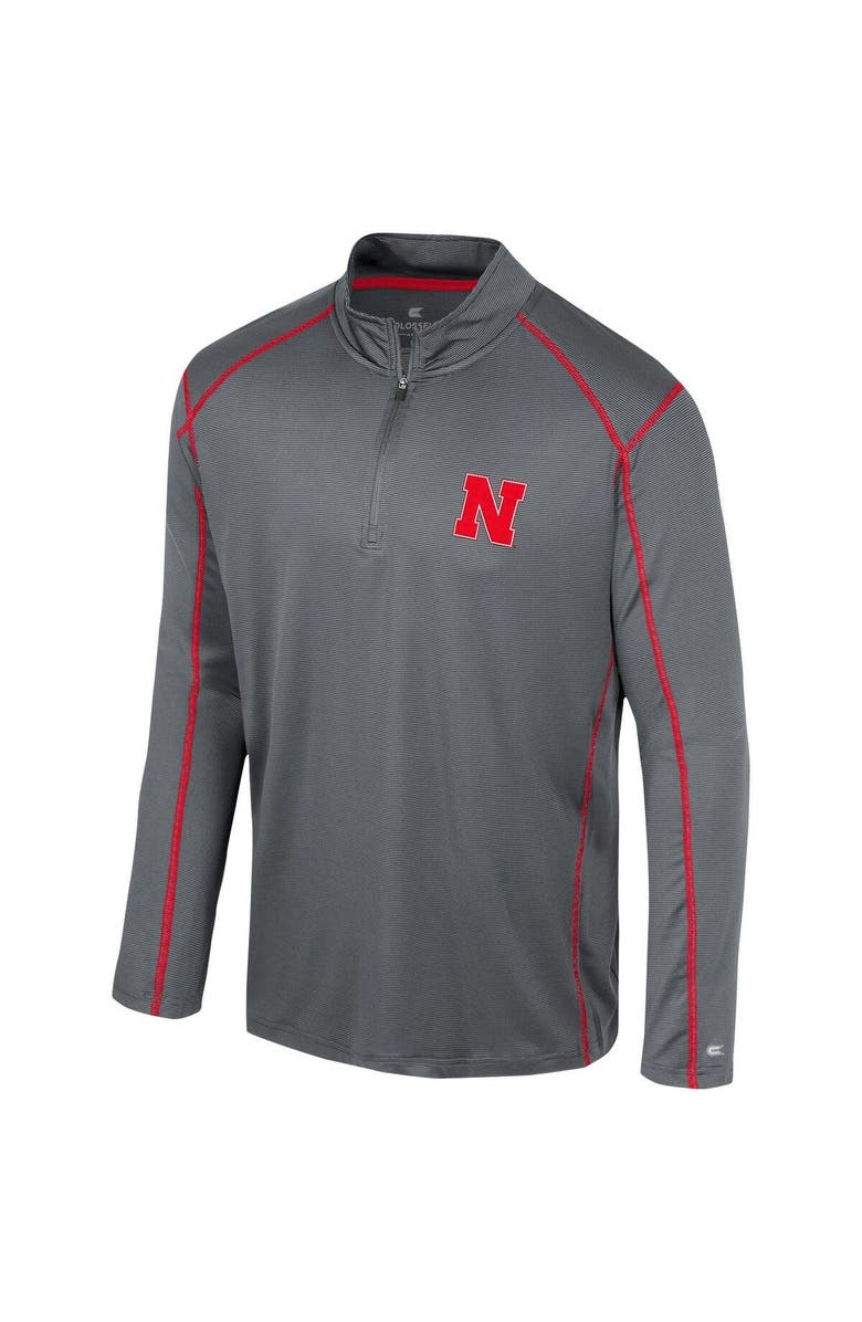 COLOSSEUM Men's Colosseum Black Nebraska Huskers Cameron Quarter-Zip Windshirt, Alternate, color, Black