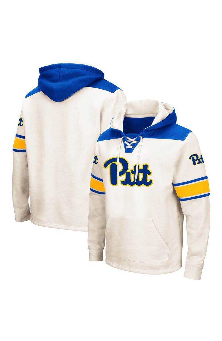 COLOSSEUM Men's Colosseum Cream Pitt Panthers 2.0 Lace-Up Pullover Hoodie, Main, color, Cream