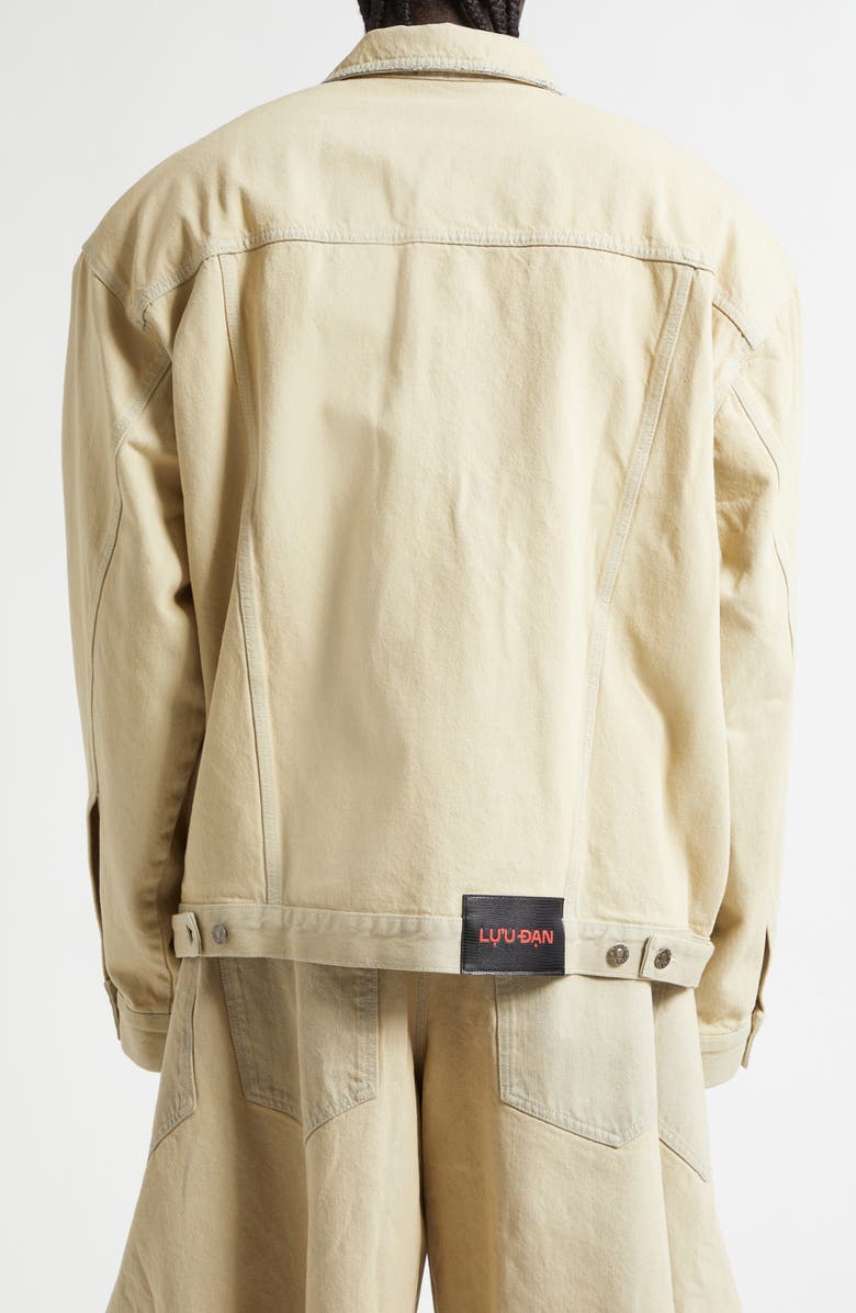 LU'U DAN Oversize Cotton Denim Jean Jacket, Main, color, Whitewashed