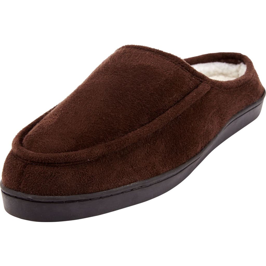 Kingsize Microsuede Clog Slippers In Brown