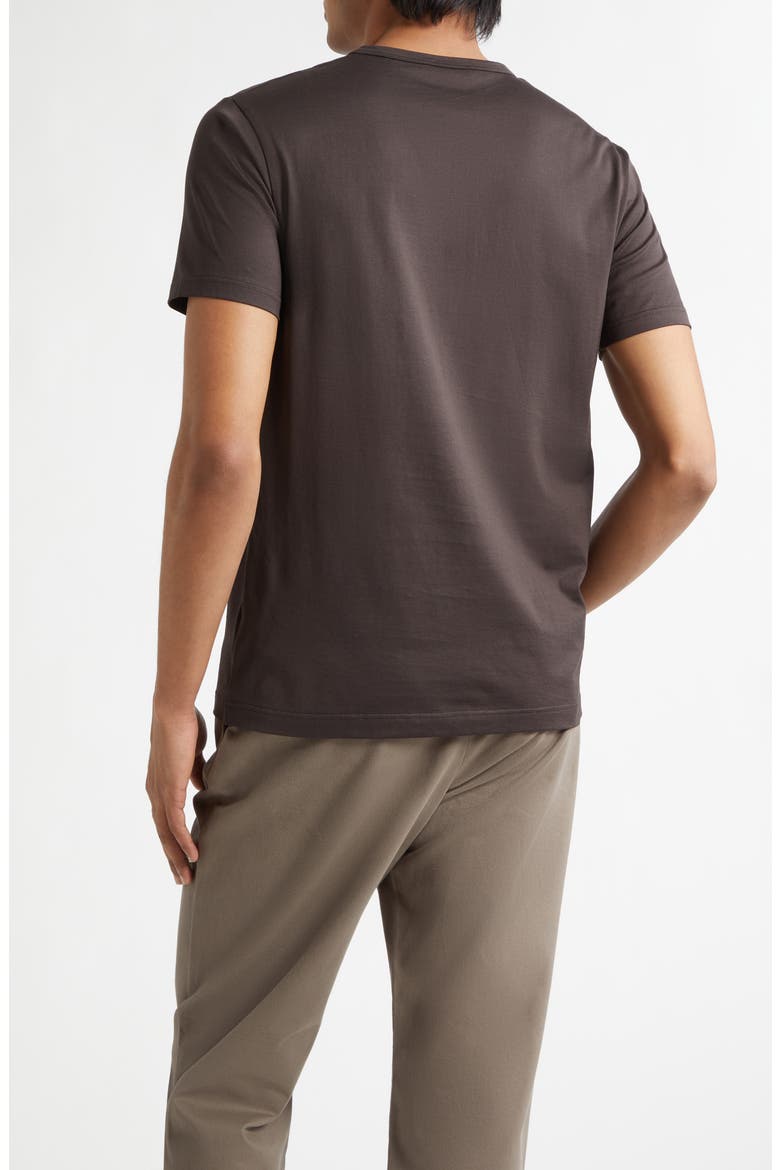 Cotton Crewneck T-Shirt, Alternate, color, DARK CHOCOLATE