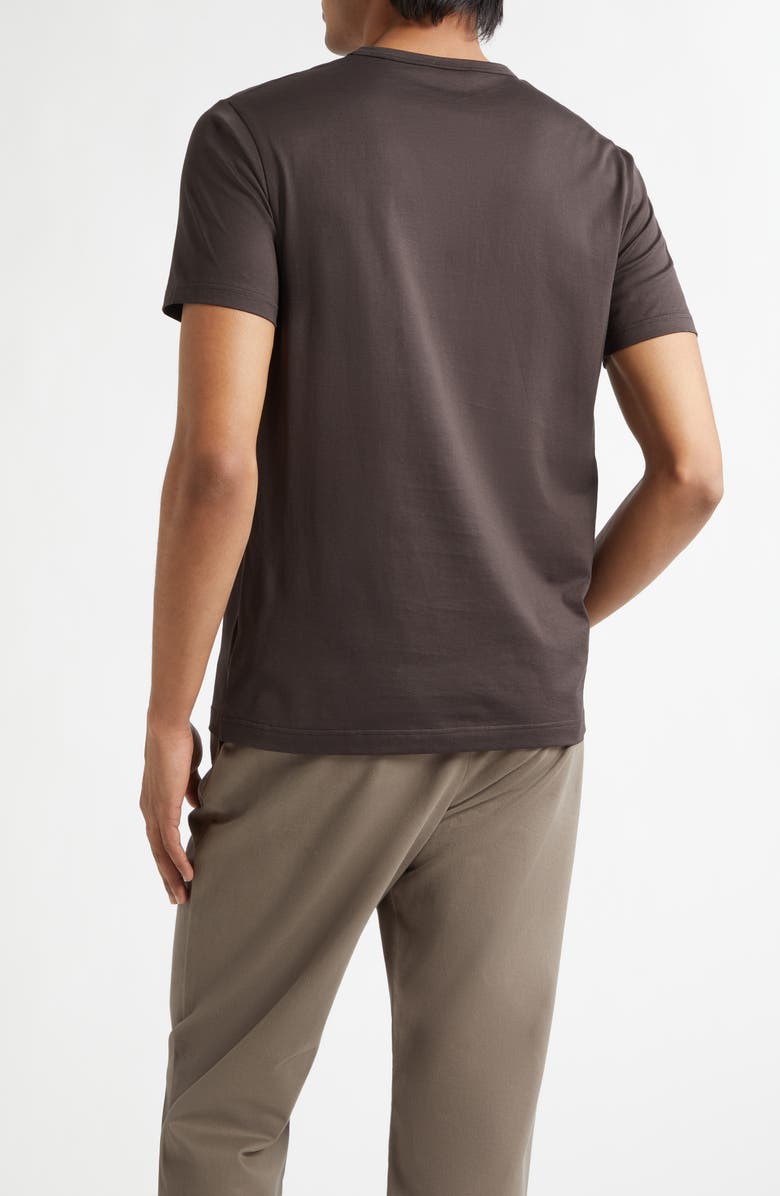 Sunspel Cotton Crewneck T-Shirt, Alternate, color, Dark Chocolate