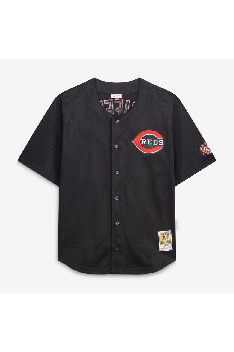 Men's Mitchell & Ness Ken Griffey Jr. Black Cincinnati Reds Big & Tall Cooperstown Mesh Batting Practice Jersey, Alternate, color, Black