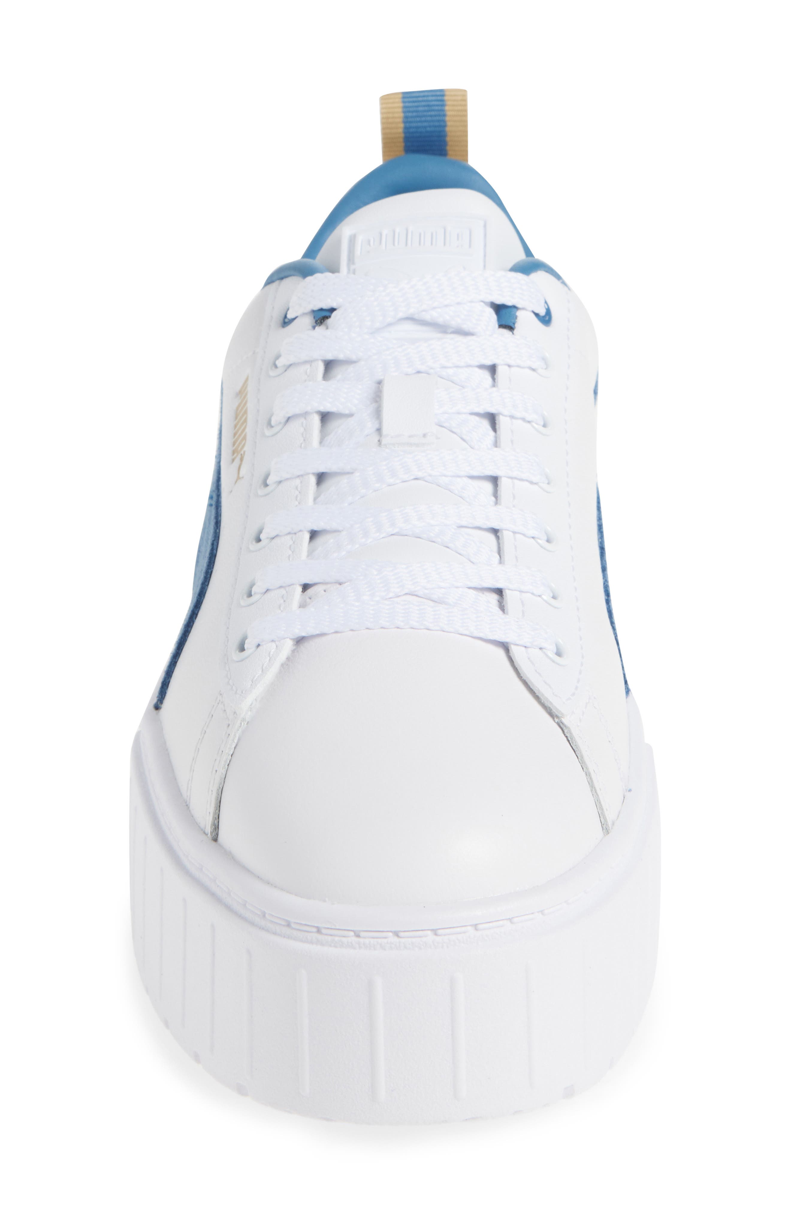 PUMA Mayze Classic Platform Sneaker, Alternate, color, Puma White-Blue Horizon