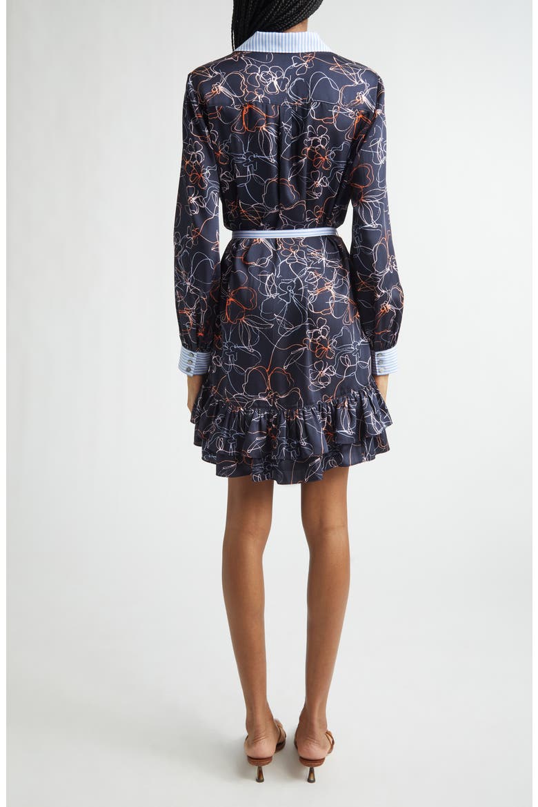 Malvia Floral Print Long Sleeve Shirtdress, Alternate, color, NAVY MULTI
