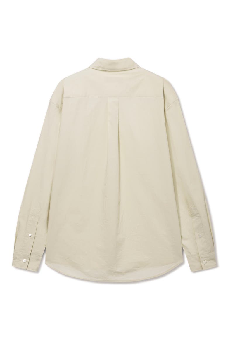 Oversize Cotton Button-Up Shirt, Alternate, color, BUTTER