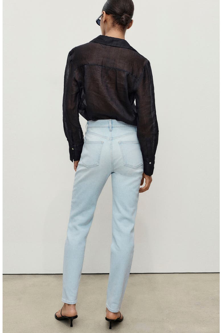 High Waist Ankle Mom Jeans, Alternate, color, LIGHT BLUE