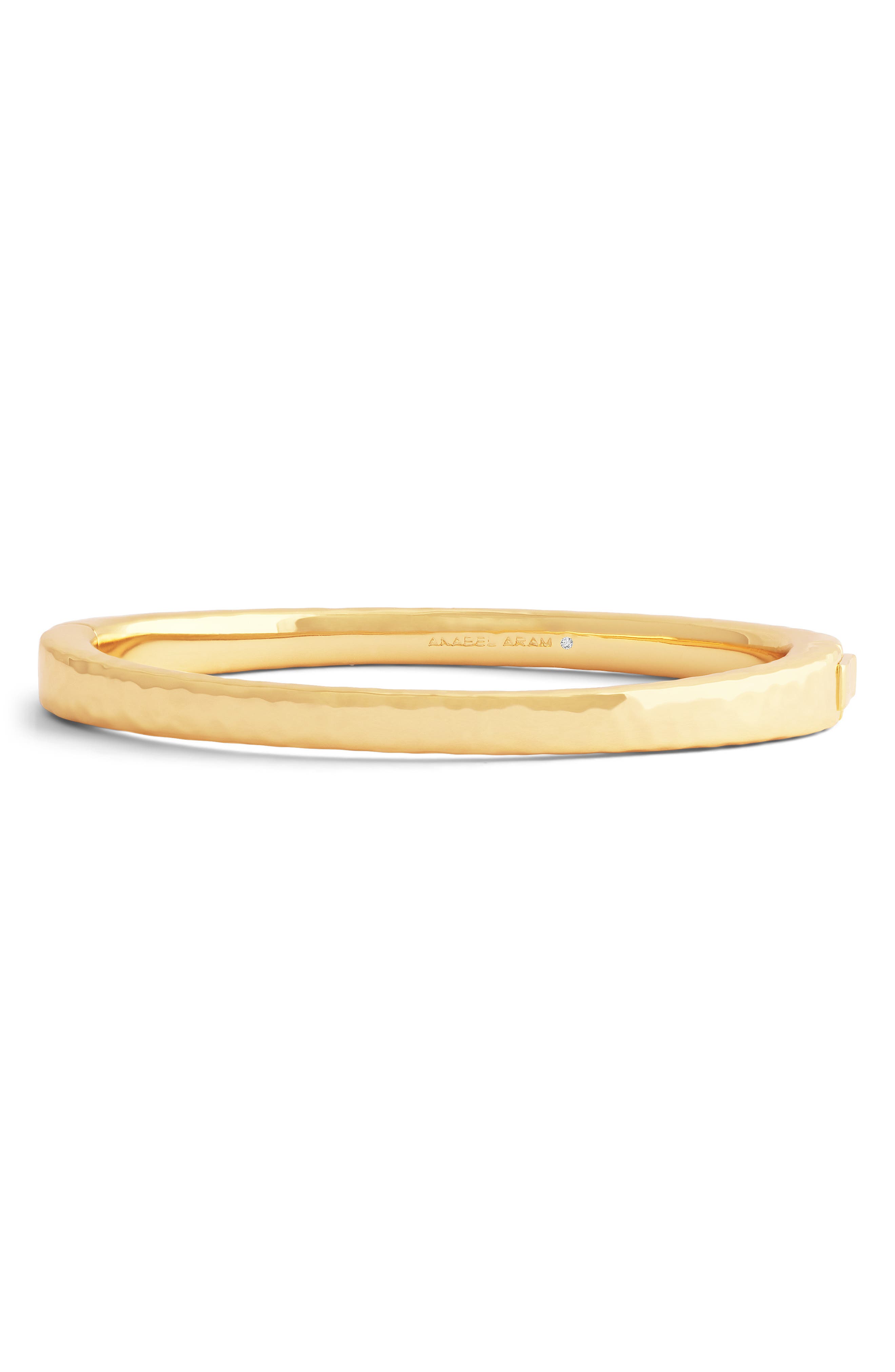 Anabel Aram Jewelry Farrier Medium Hinged Bangle in Gold 