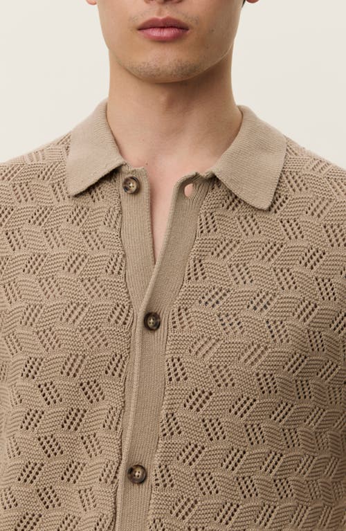 Les Deux Eloi Open Stitch Cardigan In Brown