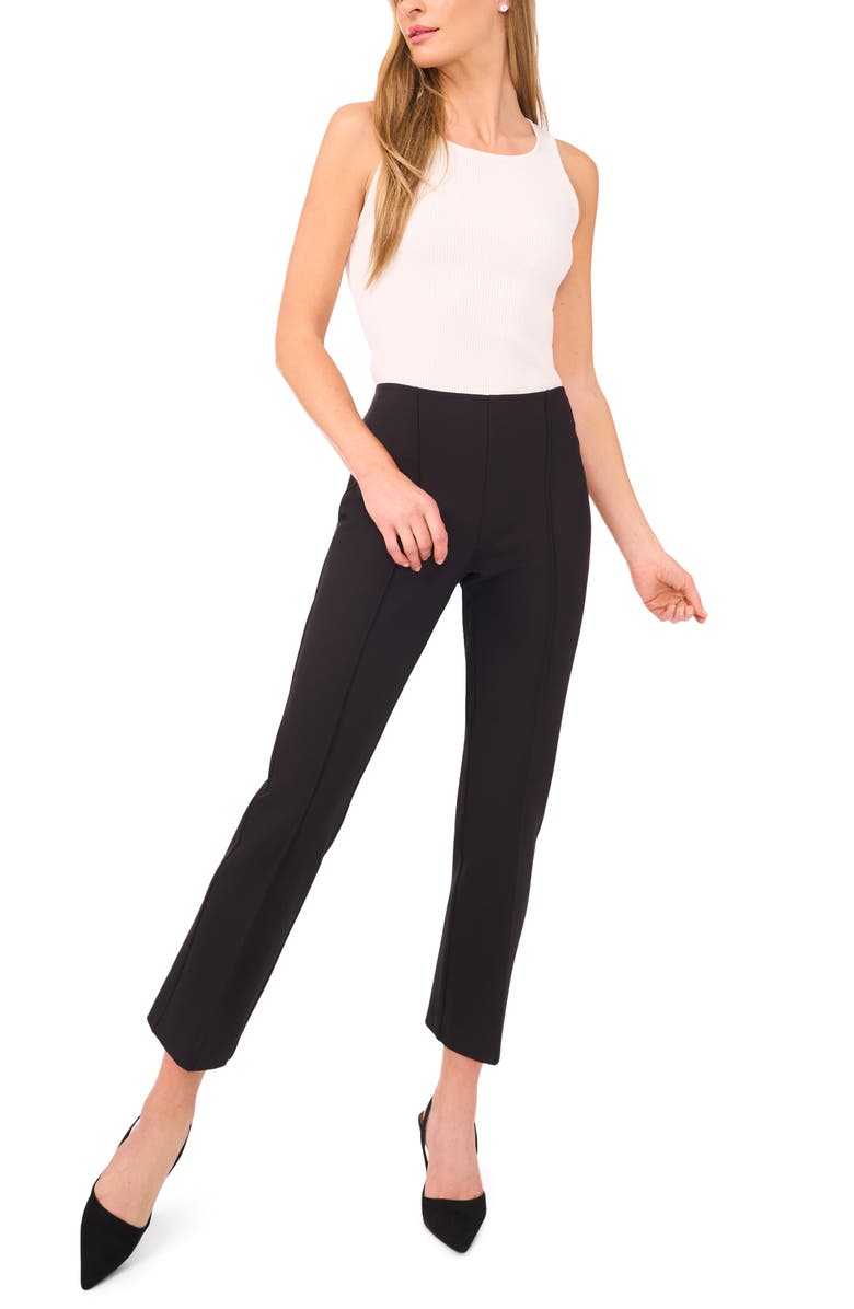 Ted Baker Pintuck Pleat Ponte Pants, Alternate, color, Rich Black