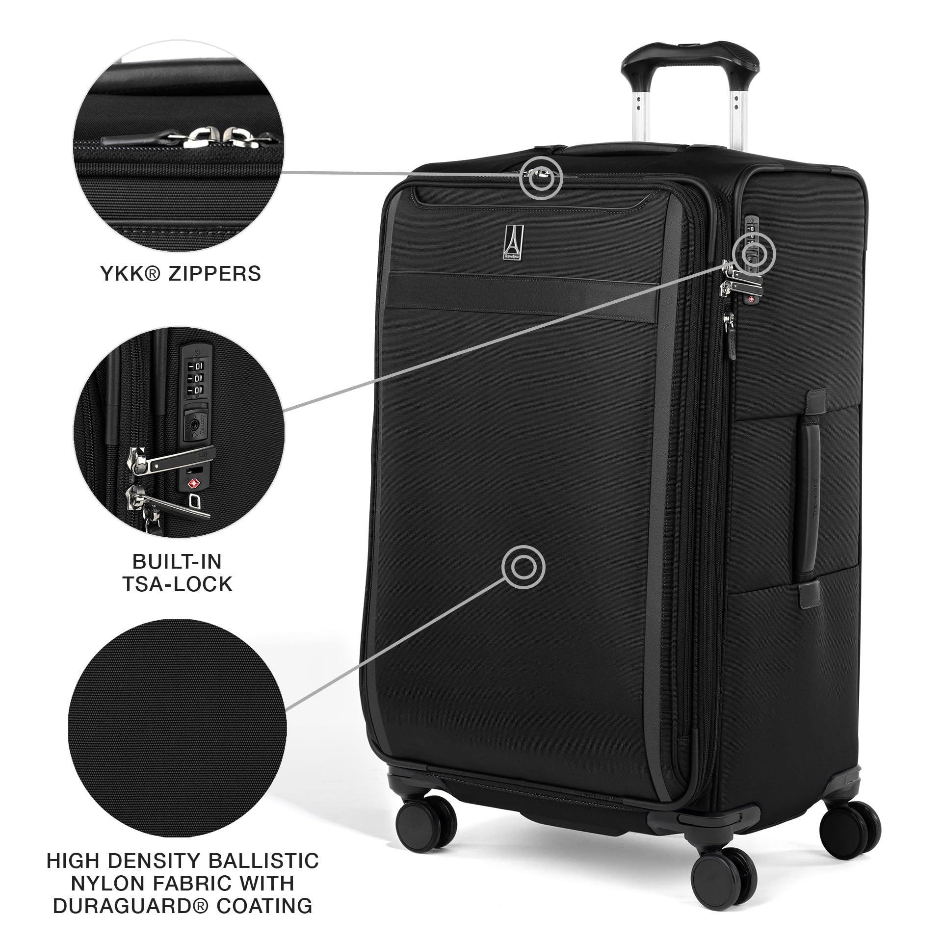TRAVELPRO Versapack + Lightweight Softside Expandable 29" Large Check In Spinner Luggage, Alternate, color, Black