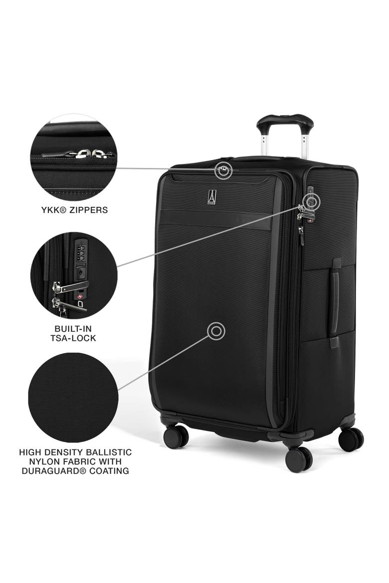 Versapack + Lightweight Softside Expandable 29" Large Checked Spinner Luggage, Alternate, color, Black