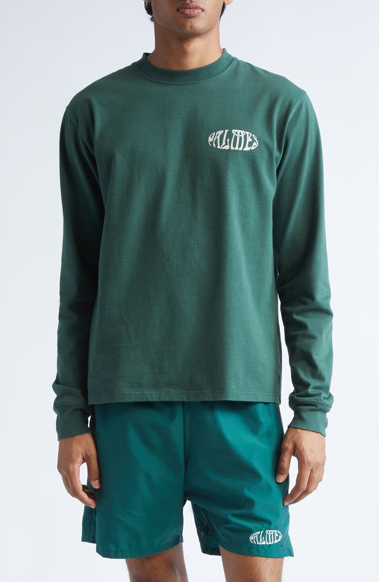 PALMES Angels Long Sleeve Graphic T-Shirt, Main, color, Dark Green