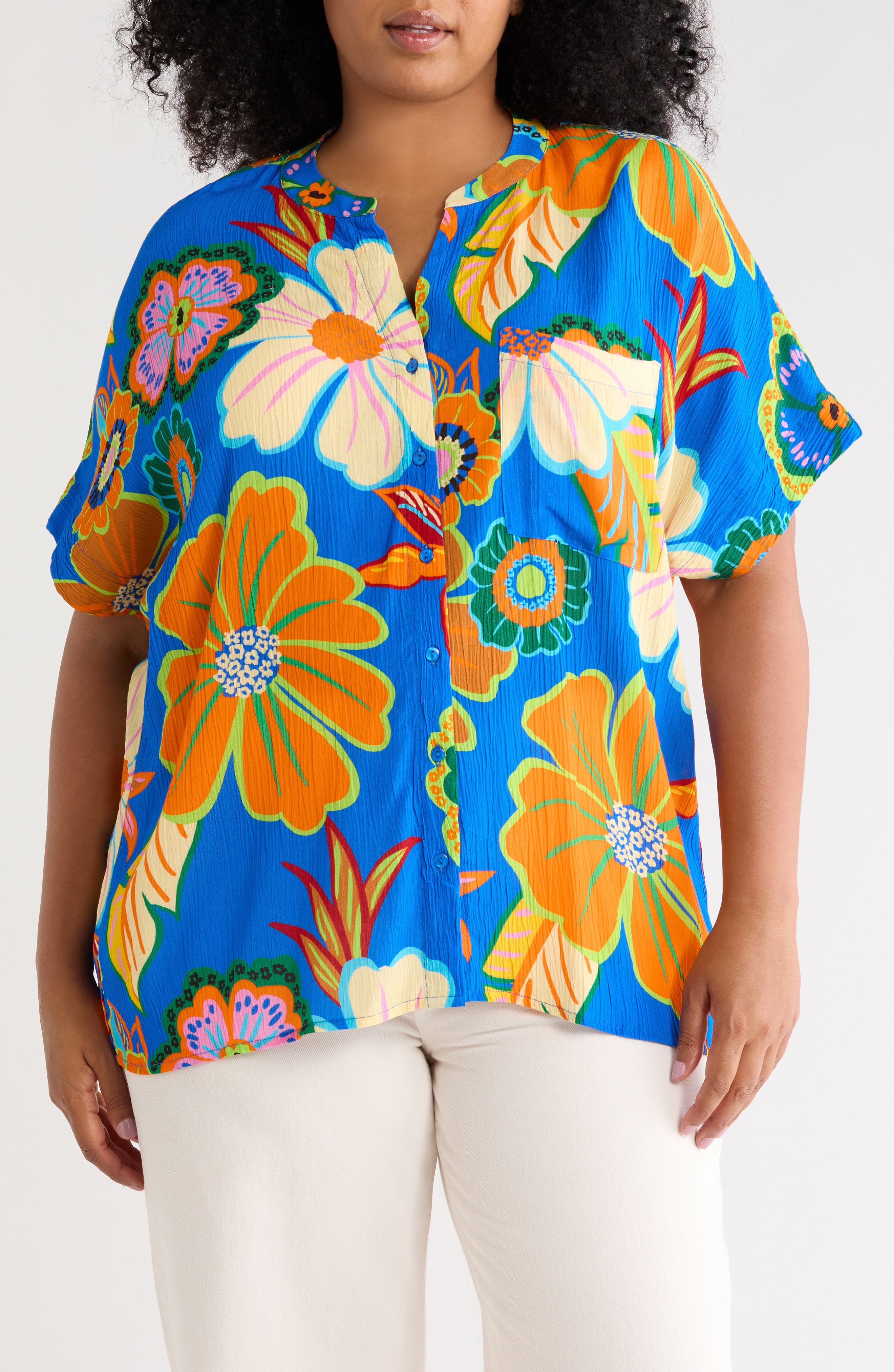 BLUE ROSE FLORAL PRINT