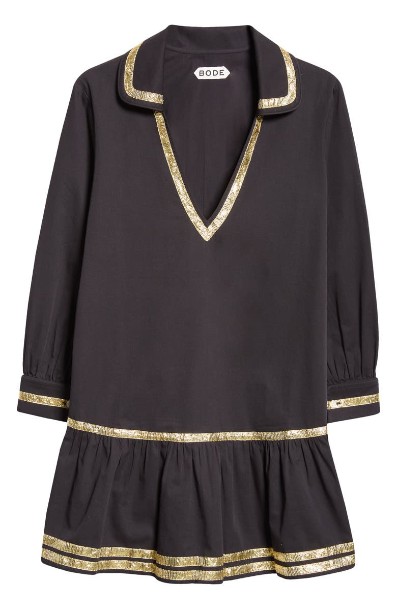 Bode Tinsel Tape Cotton Minidress, Alternate, color,