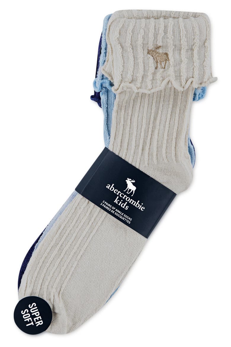 Kids' Assorted 3-Pack Crew Socks, Alternate, color, J82ANF OAT
