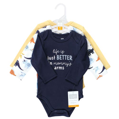 Hudson Baby Cotton Long-sleeve Bodysuits 3-pack In Multi
