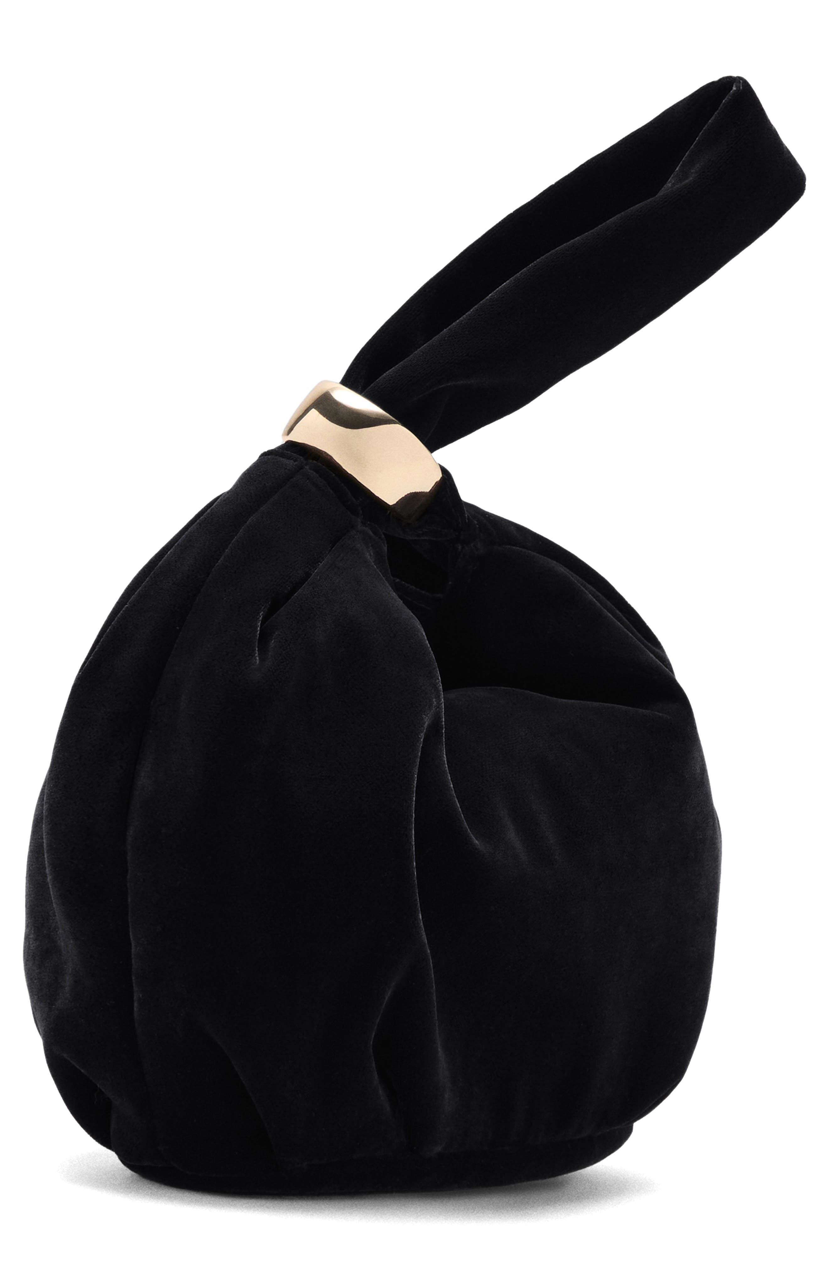 MANGO Velvet Loop Handle Pouch Bag, Alternate, color, 