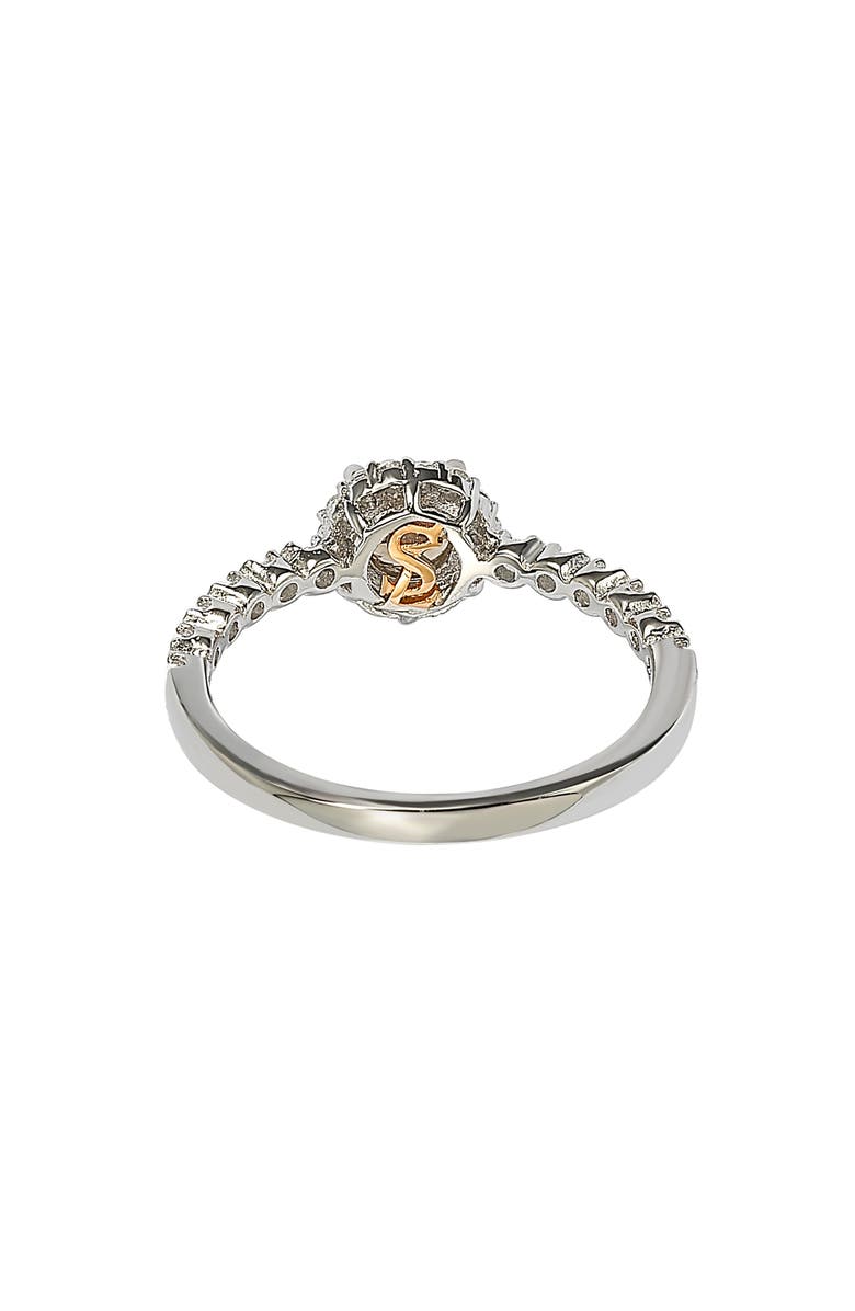 SUZY LEVIAN Halo Yellow Sapphire Bridal Ring, Alternate, color, Yellow