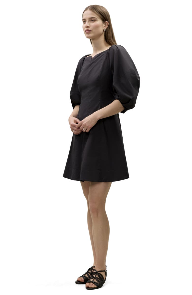 Rebecca Taylor Isla Poplin Mini Dress, Alternate, color, Black