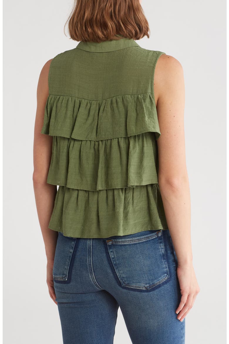 Aurora Sleeveless Tiered Top, Alternate, color, DILL