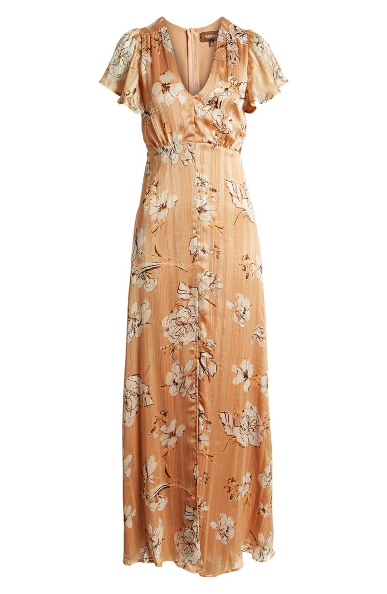 4SI3NNA Floral Satin Maxi Dress, Alternate, color, 