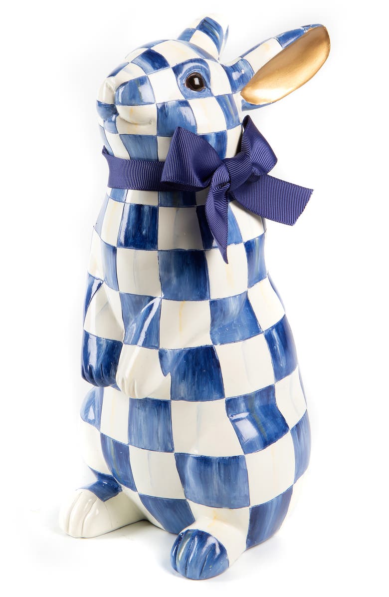 MACKENZIE CHILDS Royal Check Standing Bunny, Main, color, Blue