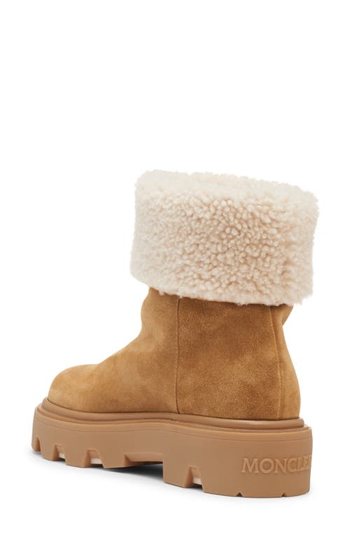 Moncler Aurea Shearling-lined Suede Ankle Boots In Multi