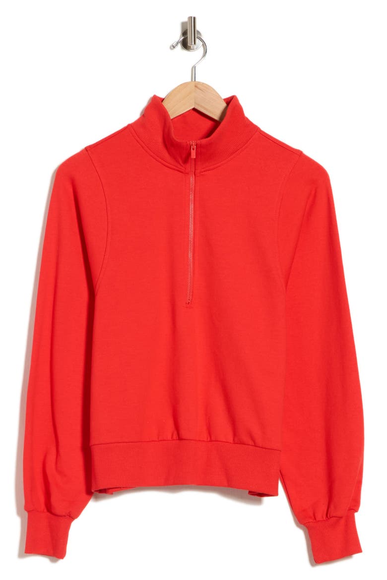 Flurry Fleece Half Zip Pullover, Alternate, color, RED SCARLET