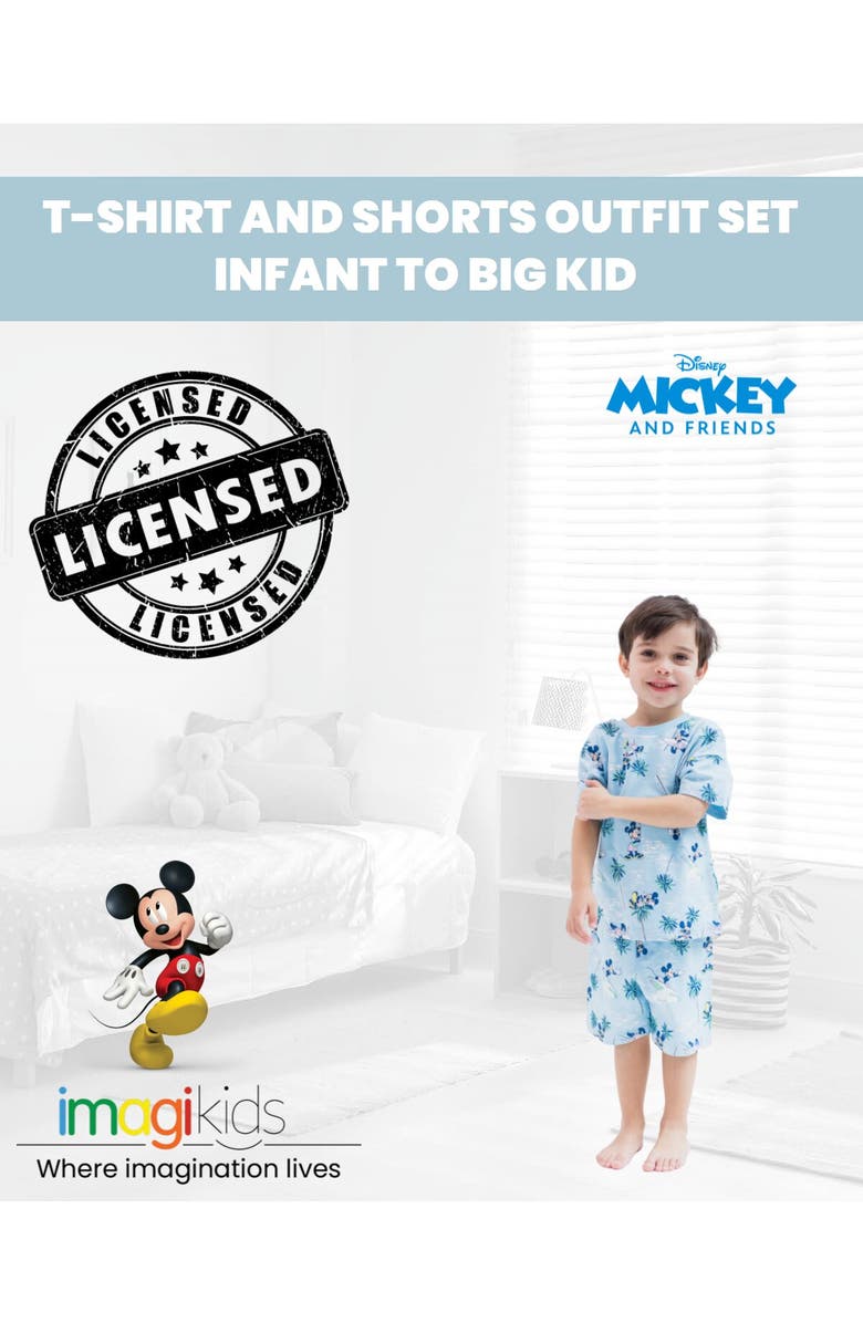 Disney Mickey Mouse Baby Boys' French Terry 2-Piece T-Shirt and Shorts Set, Alternate, color, Blue