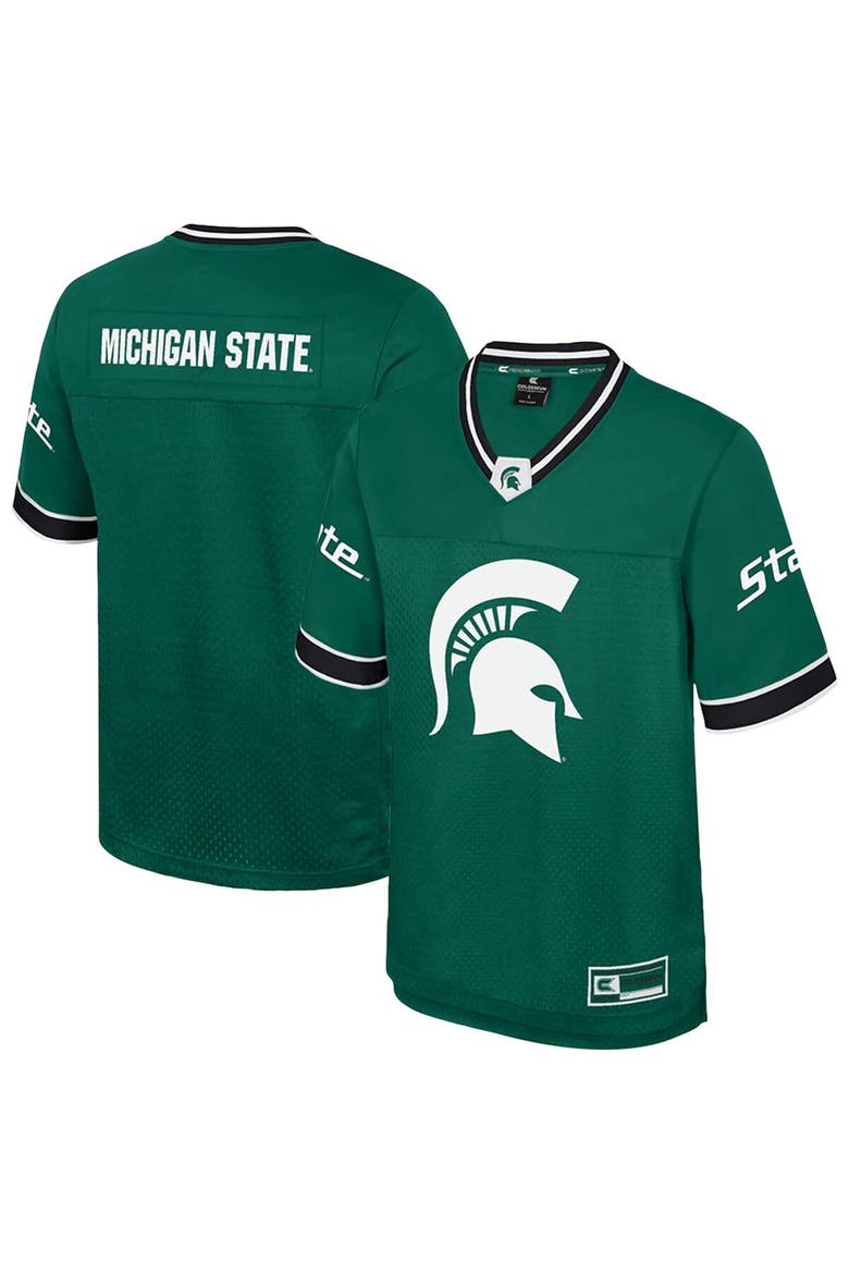 Men's Colosseum  Green Michigan State Spartans Nothing But The Hits Football Jersey, Main, color, Green