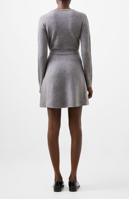 French Connection Long Sleeve Faux Wrap Sweater Dress In Gray