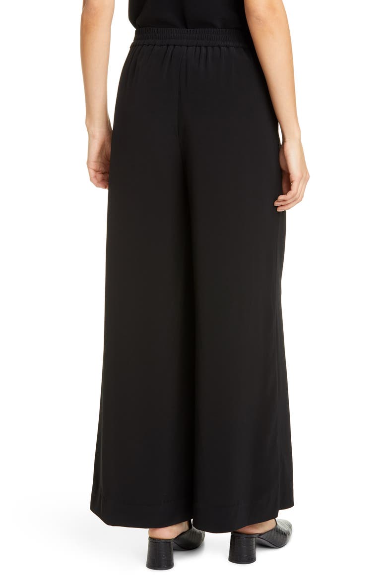 Crepe Palazzo Pants, Alternate, color, BLACK