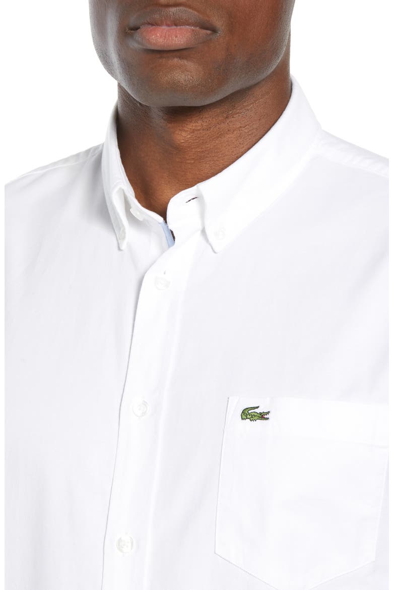 Regular Fit Short Sleeve Cotton Sport Shirt, Alternate, color, WHITE