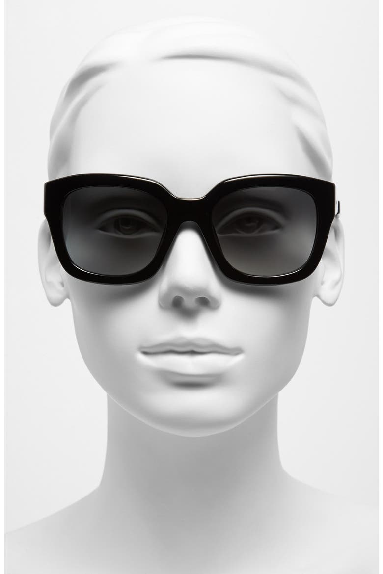 'Leah' 53mm Sunglasses, Alternate, color, BLACK