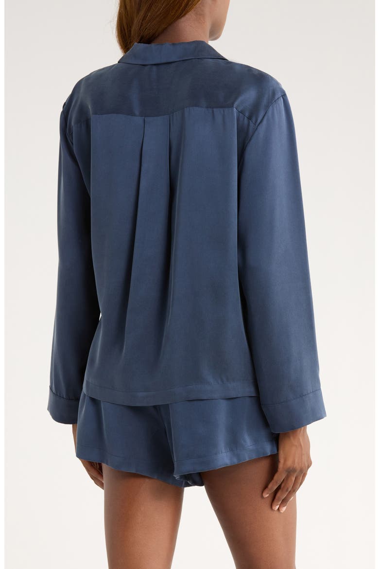 Washable Silk Short Pajamas, Alternate, color, DEEP BLUE