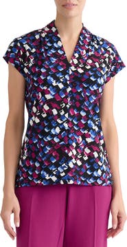 KASPER Block Print Knit Top