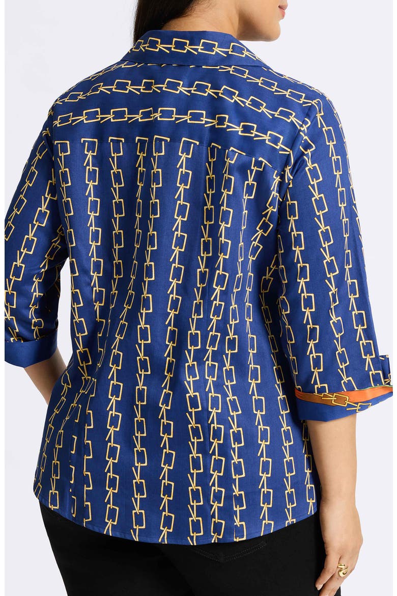 Taylor Chain Stripe Cotton Button-Up Shirt, Alternate, color, PACIFIC BLUE MU