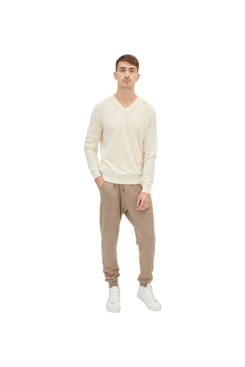 Essential V-Neck Cashmere Sweater, Alternate, color, marshmallow