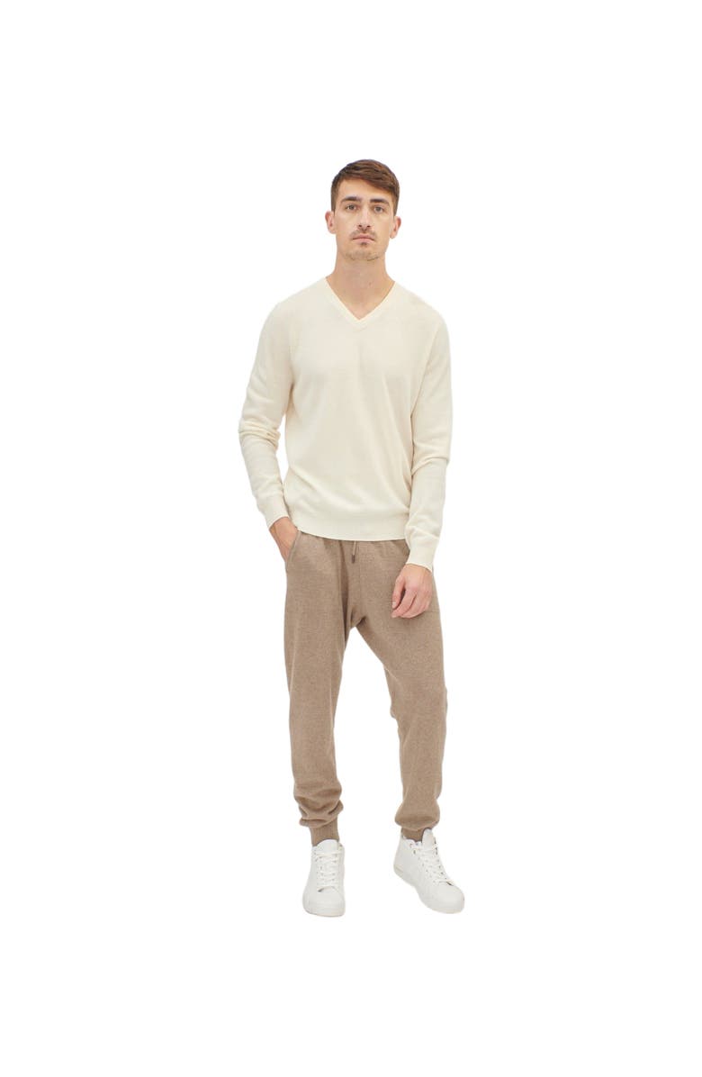 Gobi Cashmere Essential V-Neck Cashmere Sweater, Alternate, color, Marshmallow