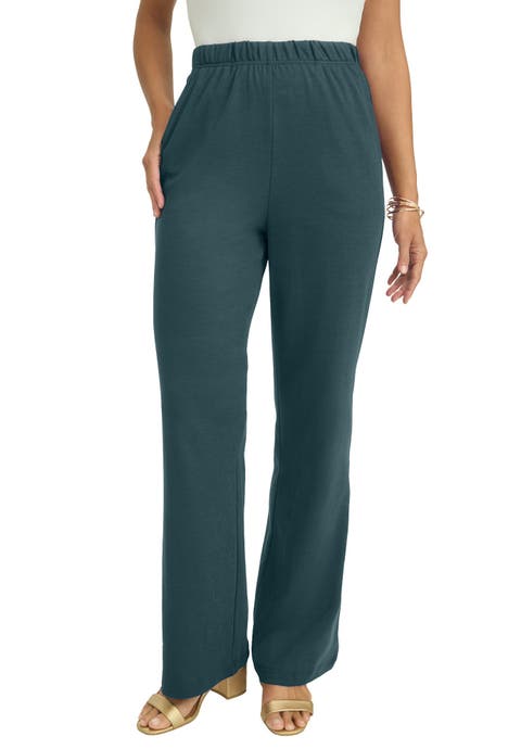 Soft Ease Cotton Knit Wide Leg Pant