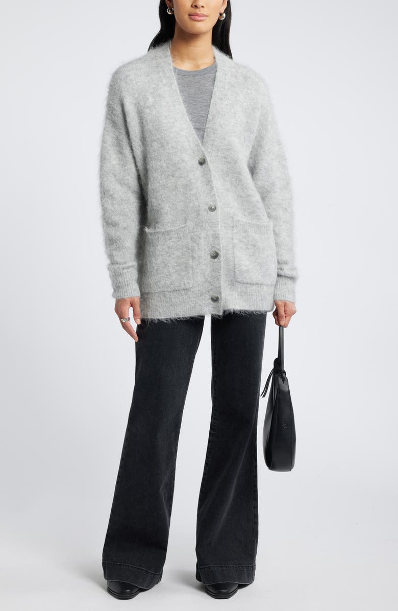 Nordstrom Fuzzy Textured Alpaca Blend Cardigan, Alternate, color, 