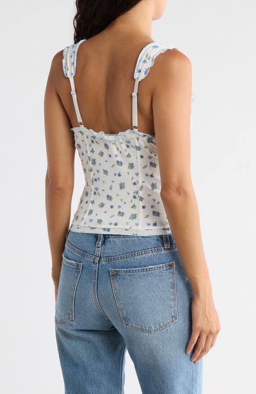 Madden Girl Ruffle Trim Rib Tank Top In Multi
