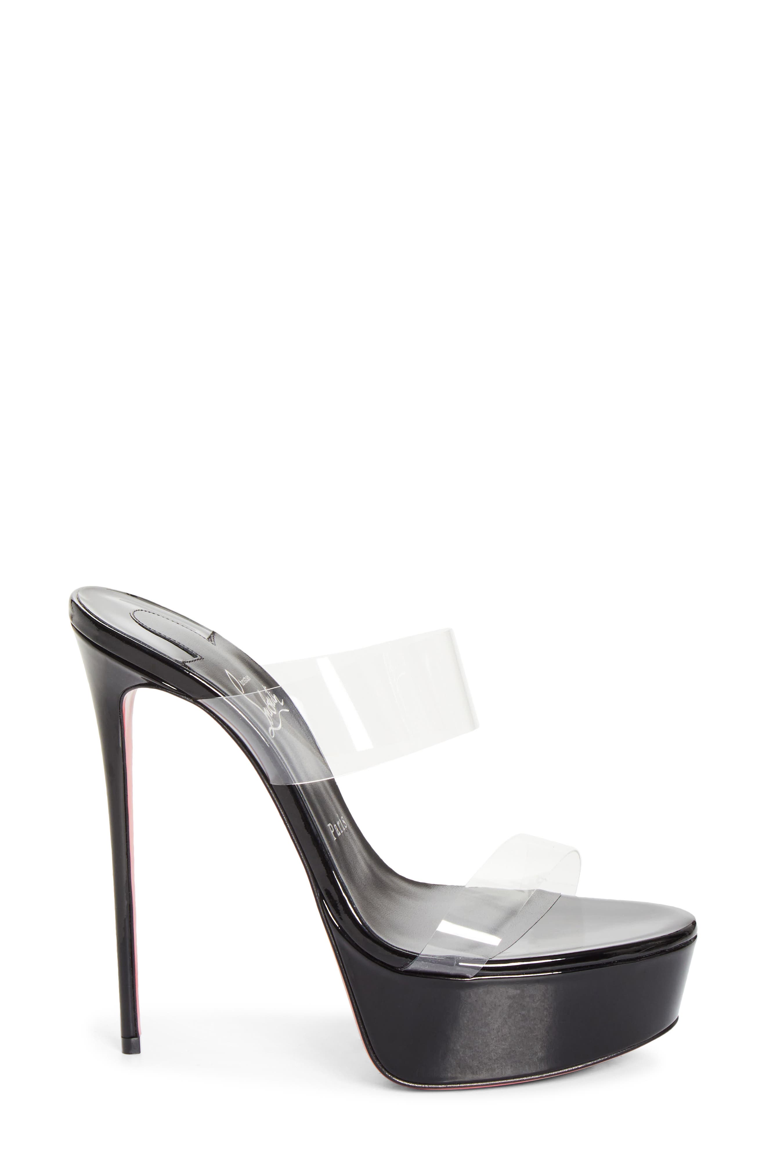 Christian Louboutin Just Nothing Alta Platform Sandal, Alternate, color, Black/ Lin Black