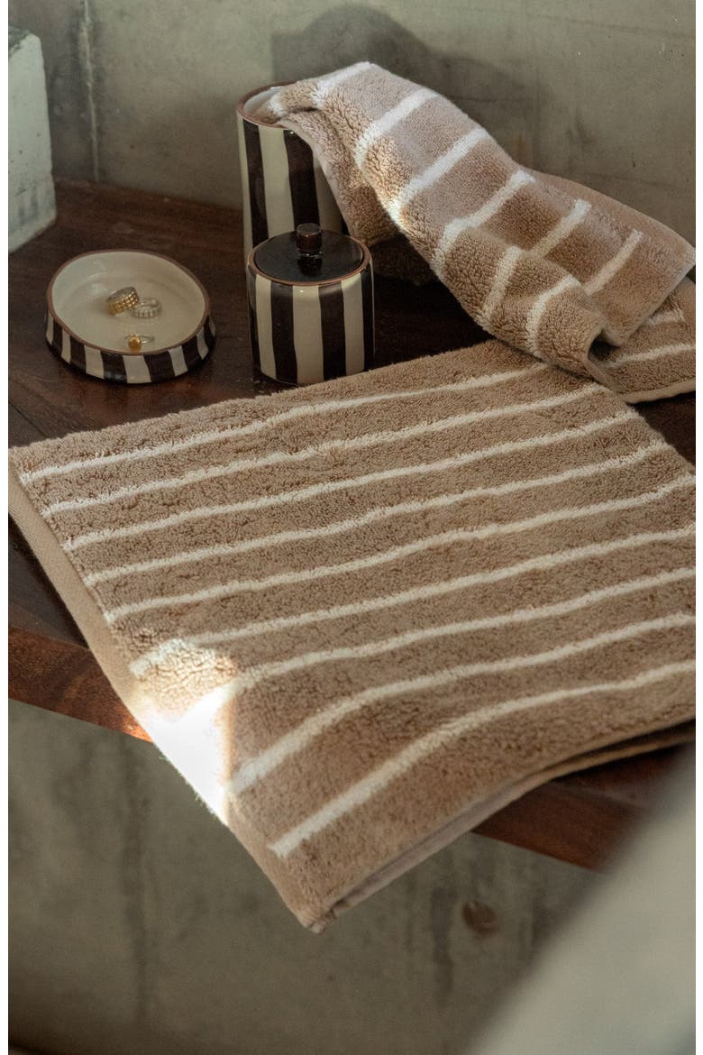Ultraplush Australian Cotton 2-piece Washcloth Set, Alternate, color, Striped Tan